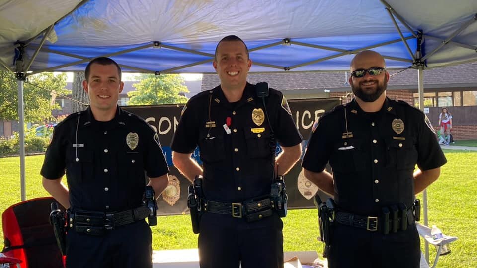Officer Skylar Scott, Chief Ryan Van Horn, Officer Andrew Duguay, all Jasonville Police Department