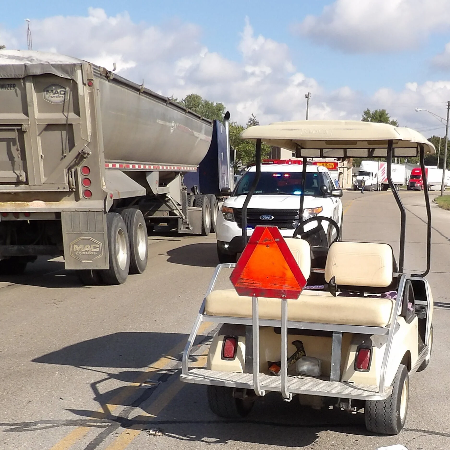 Worthington man seriously injured in Friday morning crash involving golf cart and semi