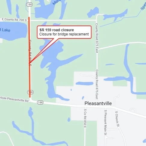 Road closure scheduled for State Road 159 near Pleasantville