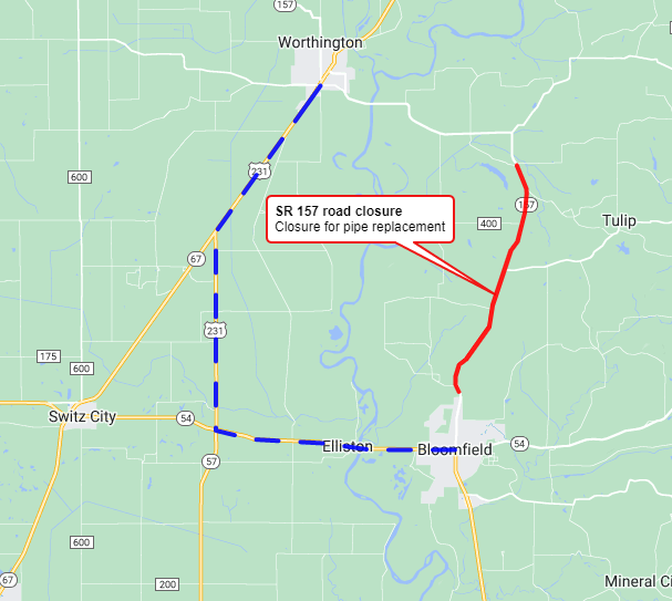 Road closure planned for State Road 157