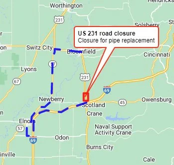 Road closure planned for US 231 near I-69 starting September 27