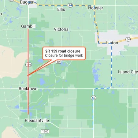 Road closure planned on SR 159 near Pleasantville starting October 3