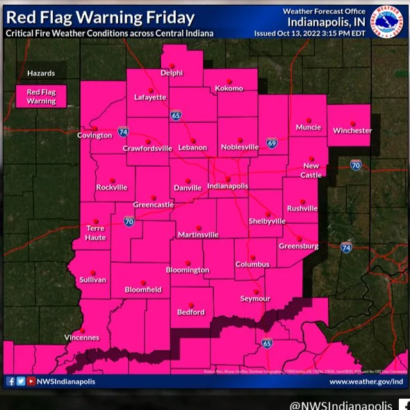 Red Flag Warning issued by NWS for Friday includes Greene County 