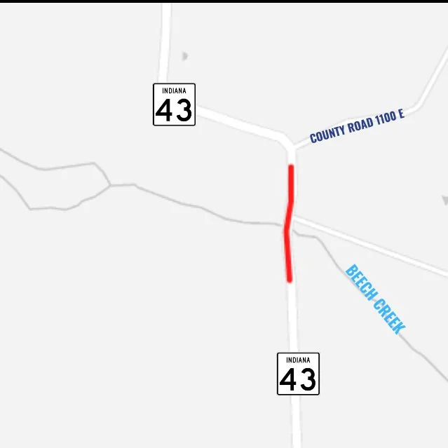 INDOT announces upcoming road closure on SR 43 near Solsberry