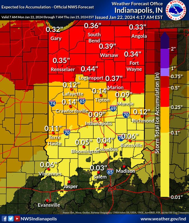 INDOT prepares for ice and freezing rain, impacts to Tuesday morning commutes possible
