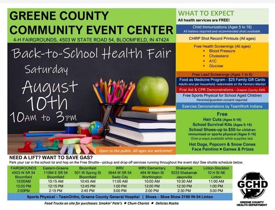 Back to school health fair scheduled