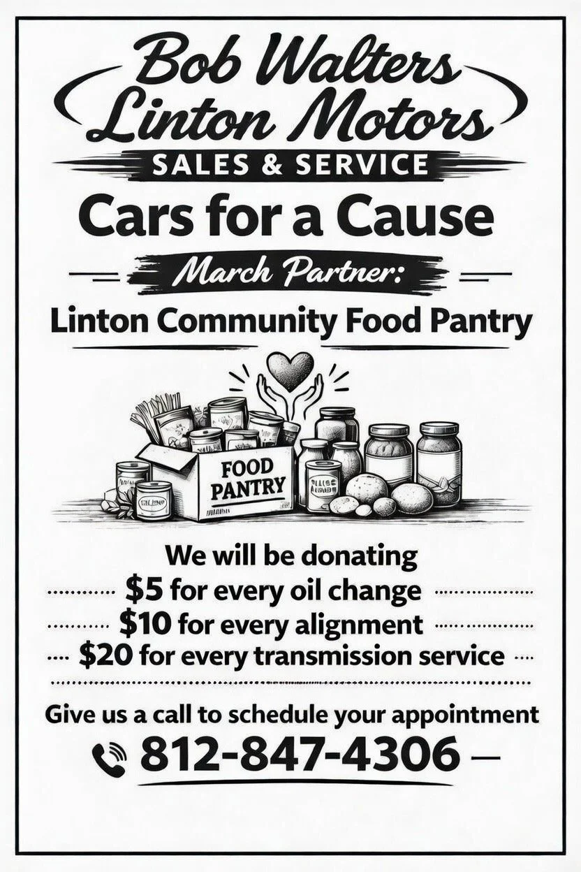 Cars for a Cause program to benefit Linton Community Food Pantry in March