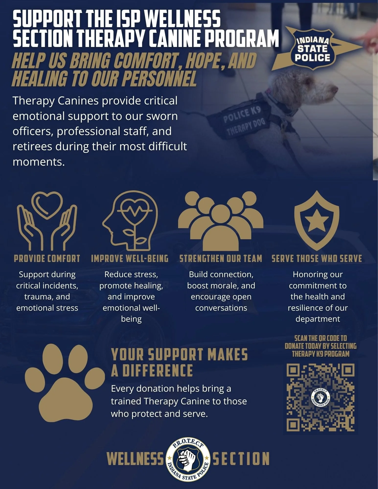 ISP seeking public support for therapy K9 program