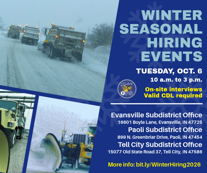 INDOT Southwest to host winter seasonal hiring events