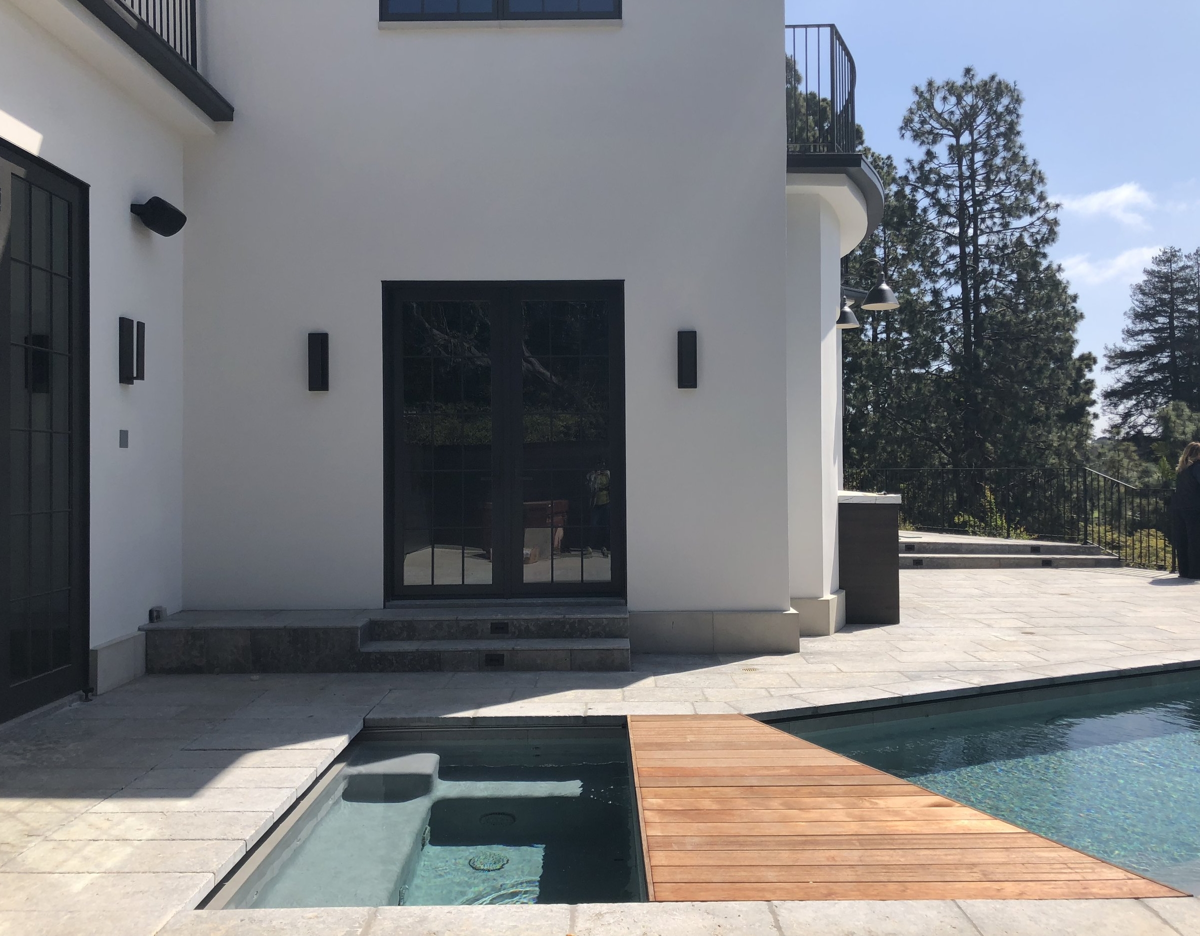  Limestone pool deck and coping. 