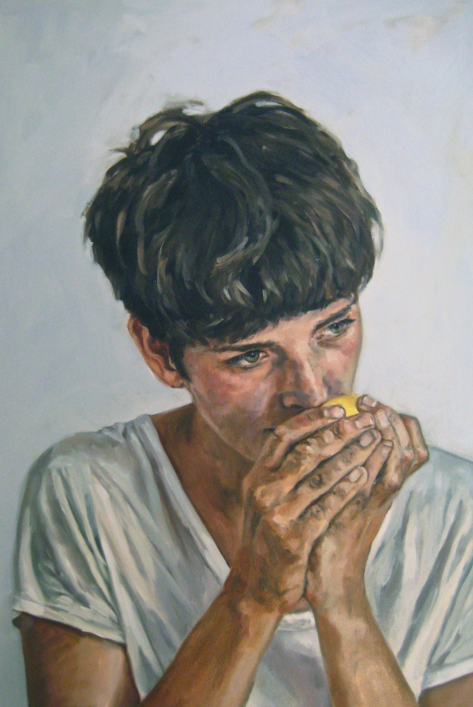   Untitled (Erin with Lemon)   Oil on panel 24" x 36" 2015    