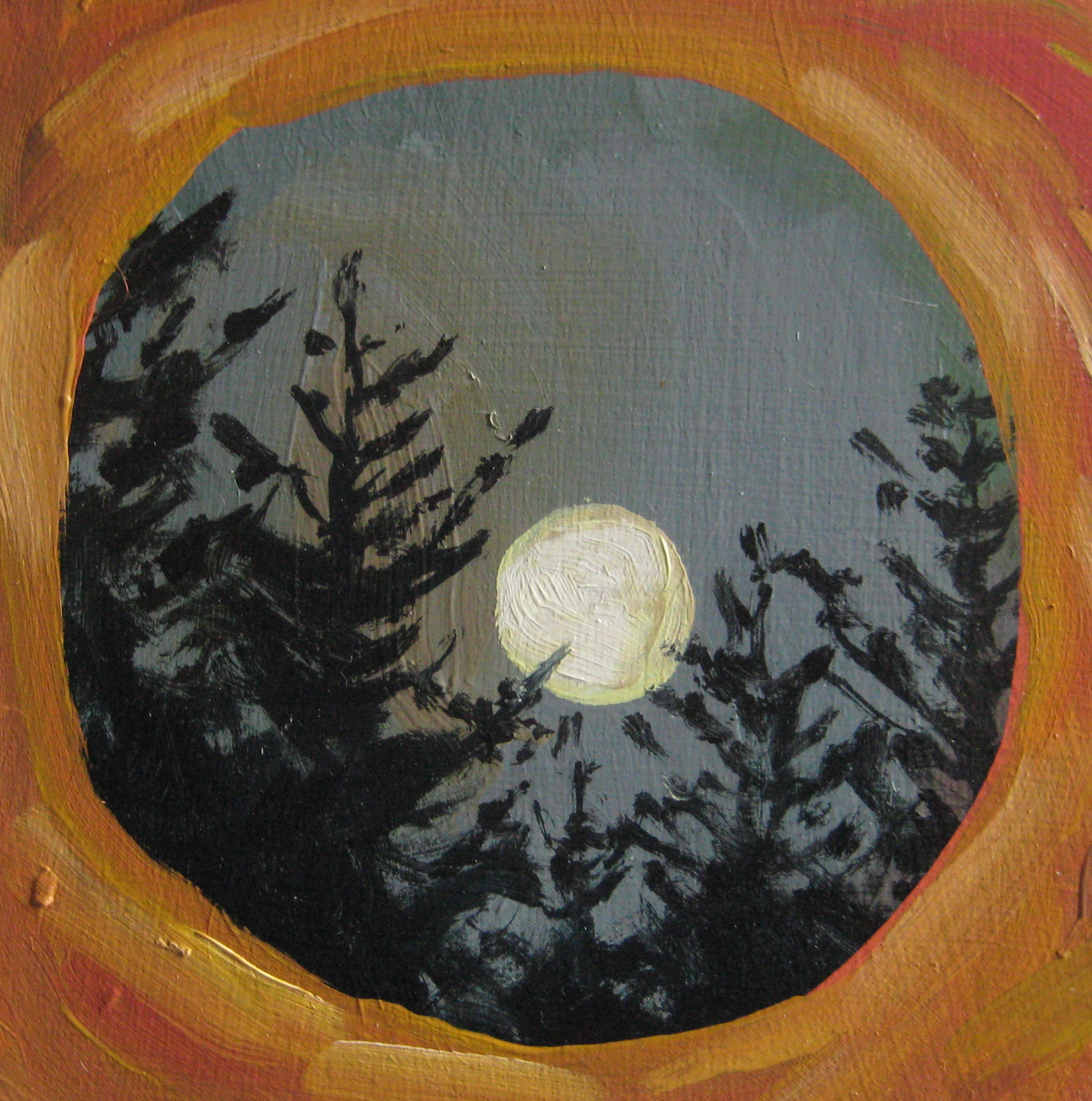 Full moon over forest