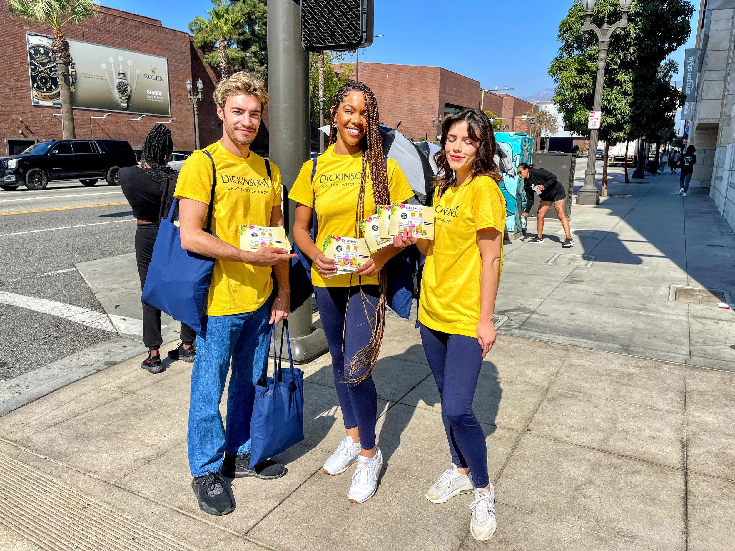 DICKINSON'S HANDS OUT FREE WITCH HAZEL SAMPLES IN LA & NY