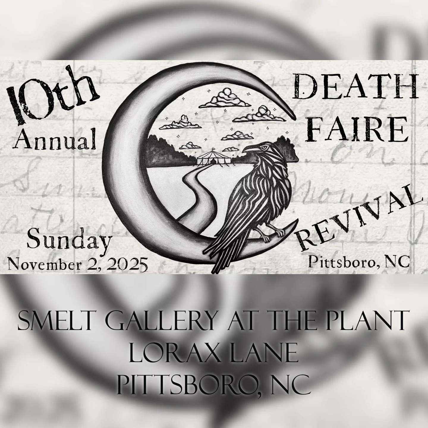 I'm looking forward to experiencing my first Death Faire tomorrow and I am honored to have my work, &quot;Dereleict in Reflection&quot; selected as part of this year's Death Faire Art Gallery at @smeltartgallerync . I will be at the Meet the Artists 