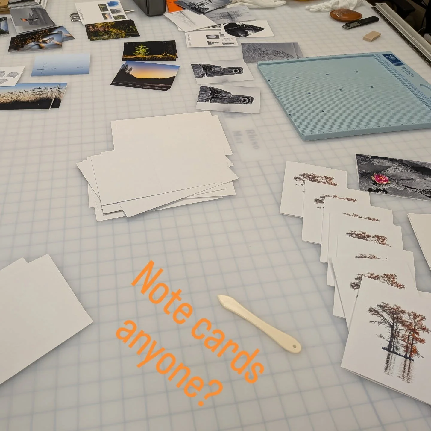 Pre-art fair note card production is the morning's priority. Getting ready for @portwarwickevents Art &amp; Sculpture Festival. Sat 10a-6p &amp;  Sun 10a-5p on William Styron Square, Newport News, VA.