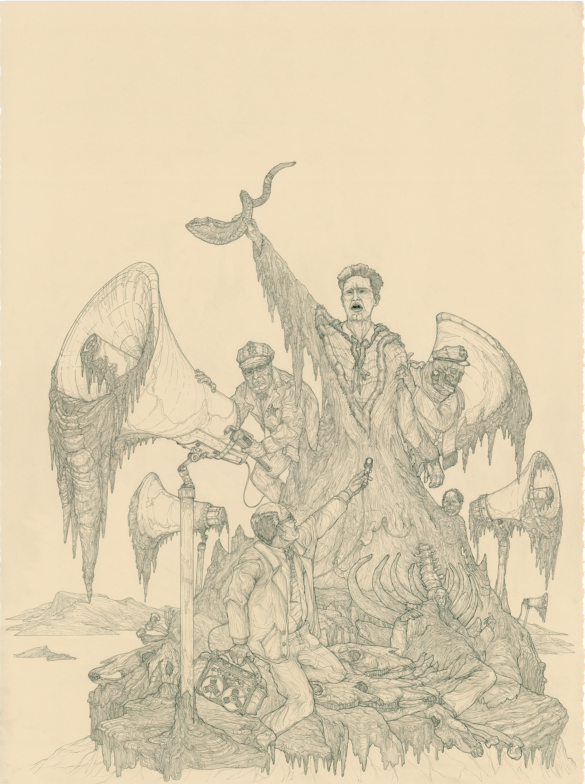Mario Savio’s Ice Shirt Ghost Dance , ink on paper, 30in. x 22in., 2007