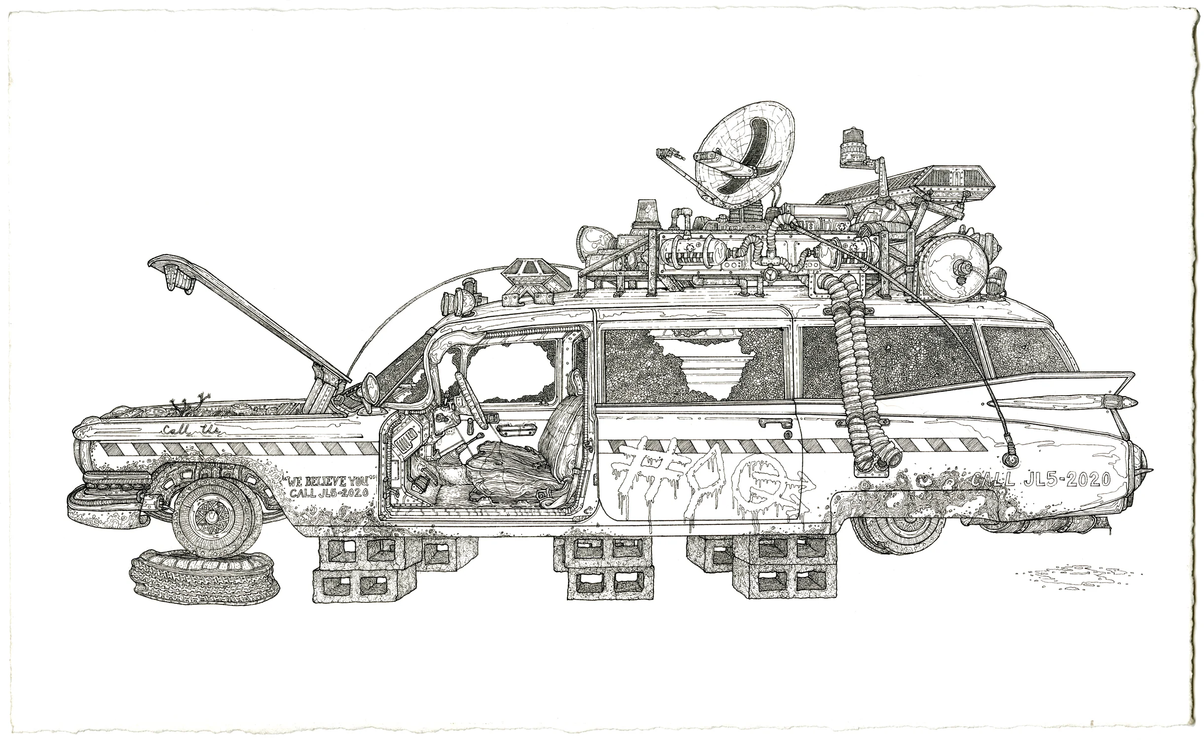 ecto 1 , ink on paper, 8.5in. x 14in., 2009