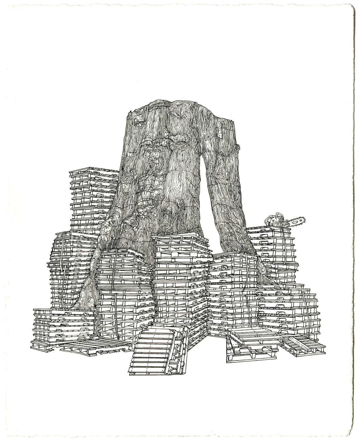 mother of the forest , ink on paper, 8.5in. x 7in., 2009
