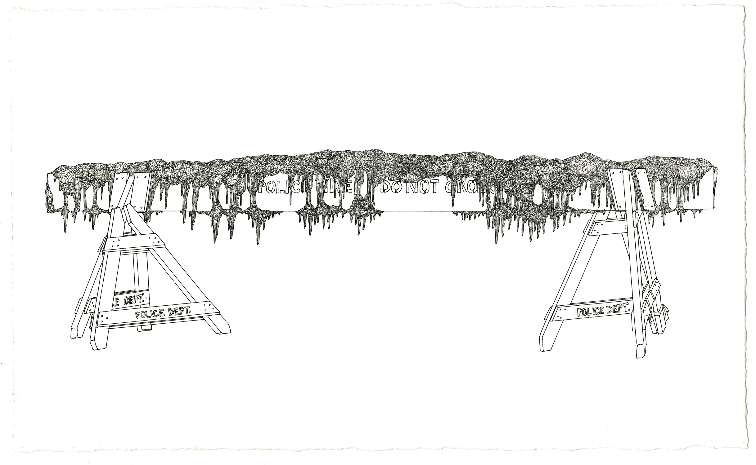 barricade , ink on paper, 8.5in. x 14in., 2009