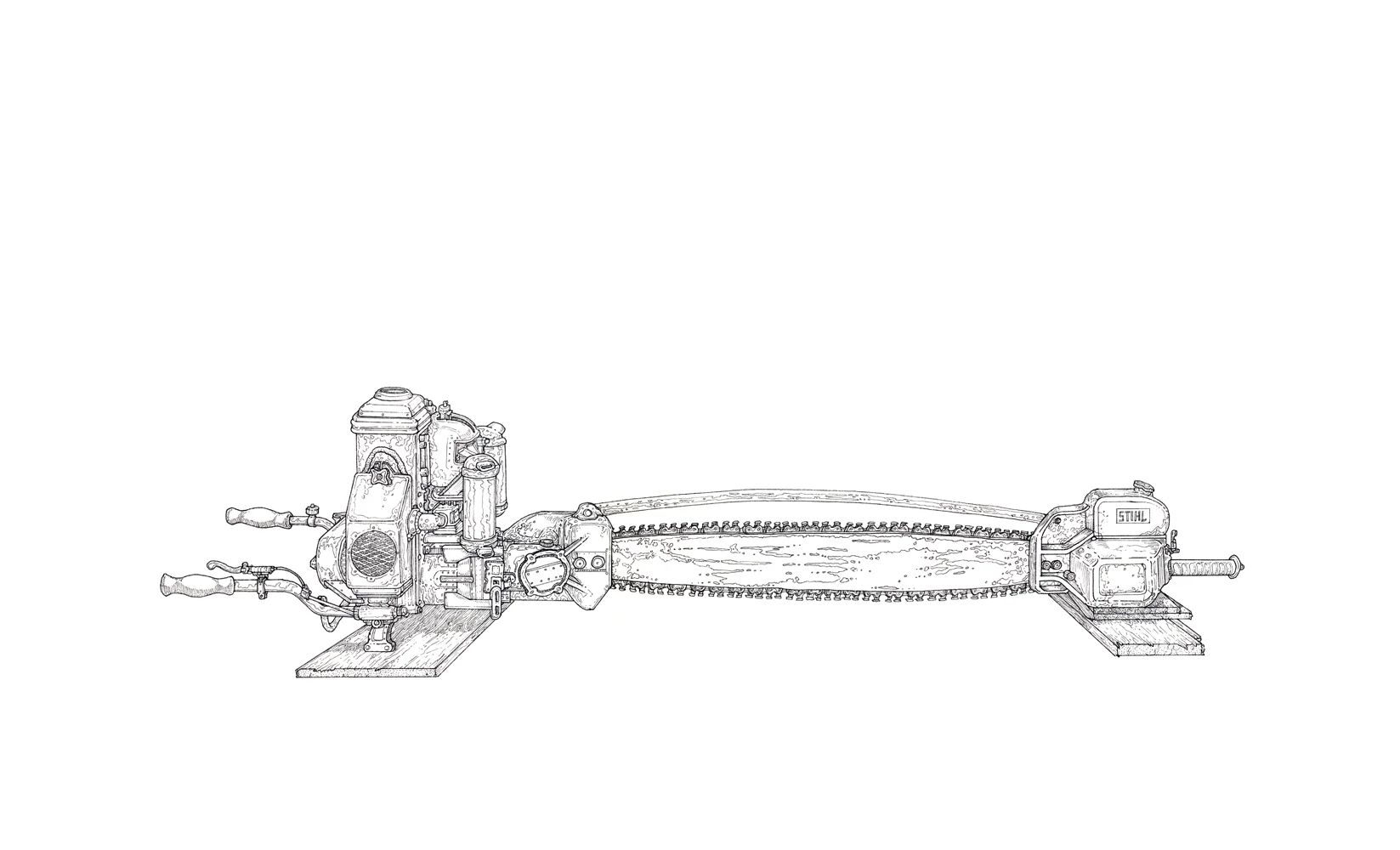 stihl ks43 , ink on paper, 14in. x 8.5in., 2009
