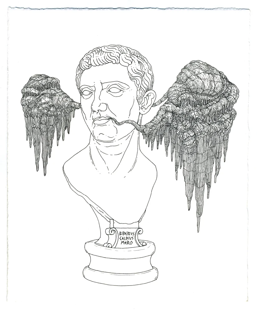 tiberius claudius nero , ink on paper, 8.5in. x 7in., 2009