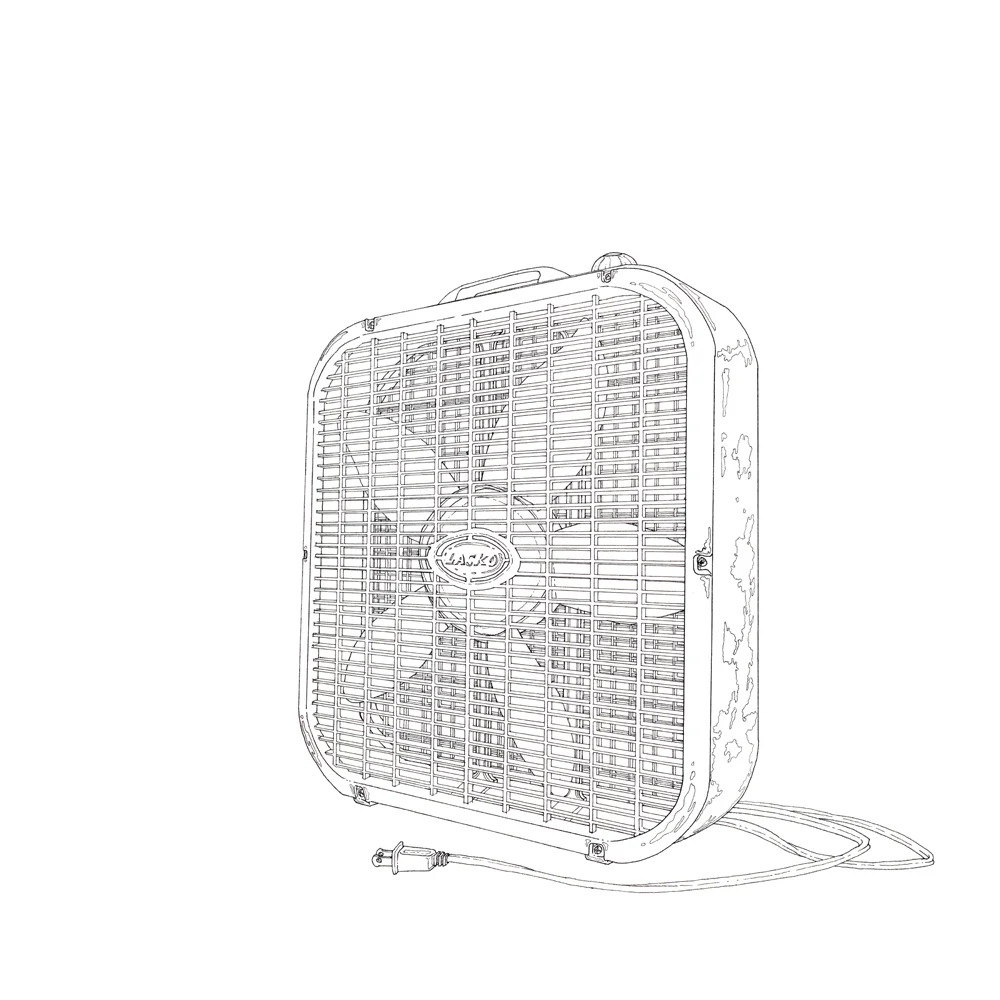 box fan , ink on paper, 12in. x 12in., 2009