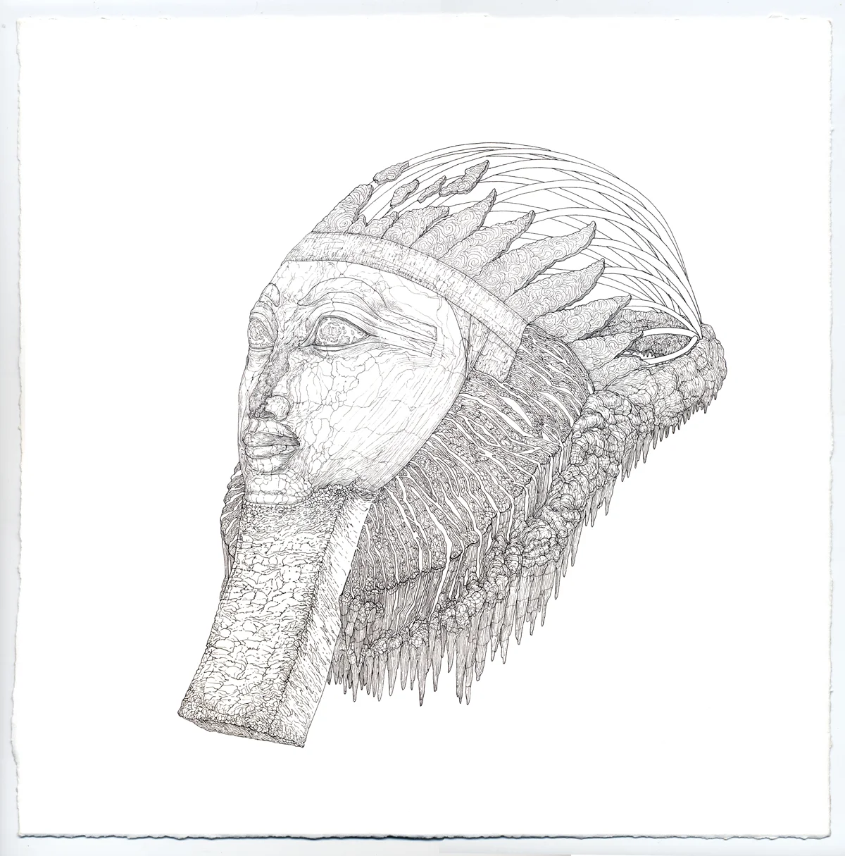 hatshepsut, ink on paper, 12in. x 12in., 2009