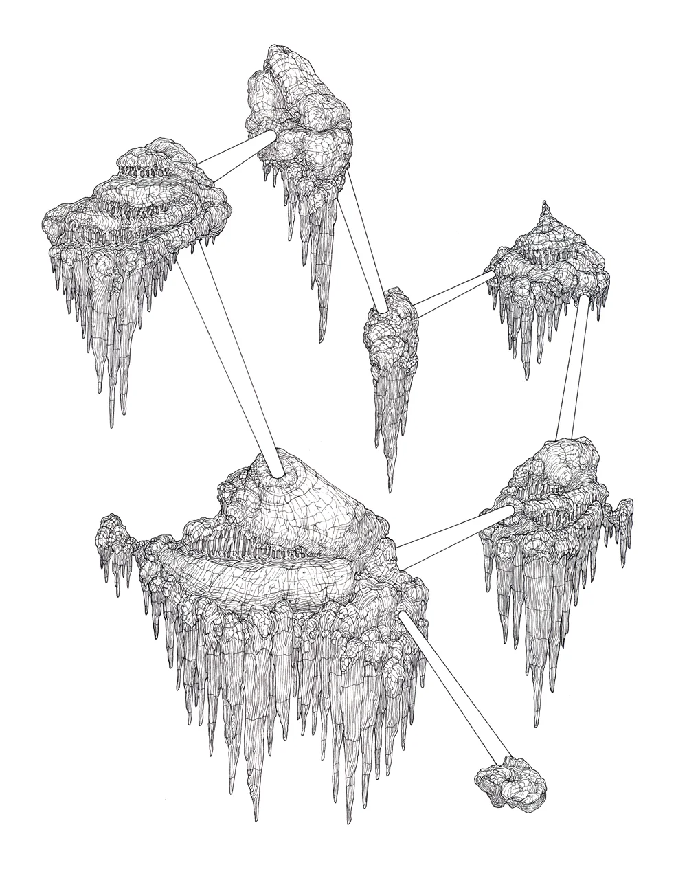 constellation 1 , ink on paper, 8.5in. x 11in., 2009