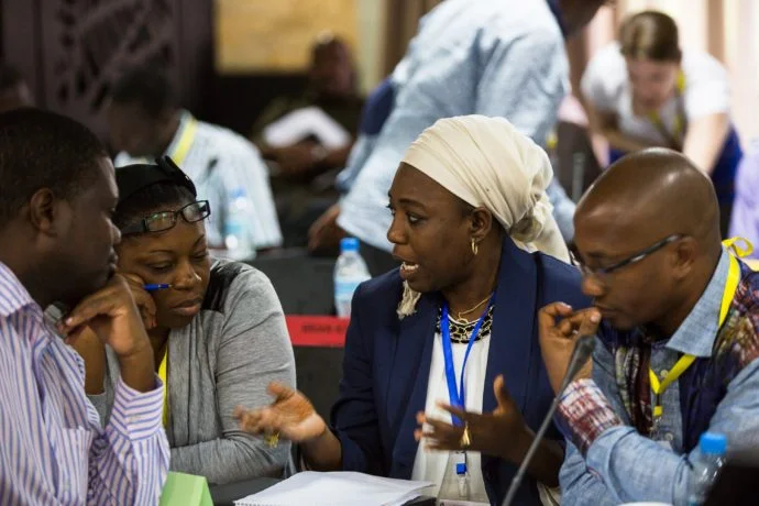 BID Learning Network (BLN) members exchange ideas at a BLN event in Arusha, Tanzania. The BLN is one example of a peer learning platform that will be amplified by the African Alliance.