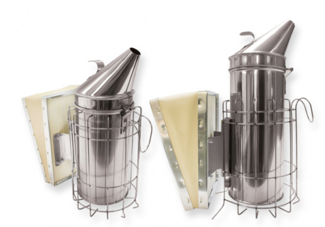 Mann Lake Ltd. has developed a reliable stainless steel smoker, complete with sturdy bellows.