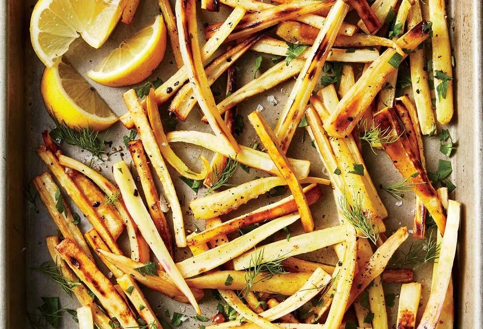 Roasted Parsnips with Lemon and Herbs