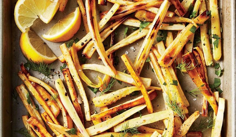 Roasted Parsnips with Lemon and Herbs 