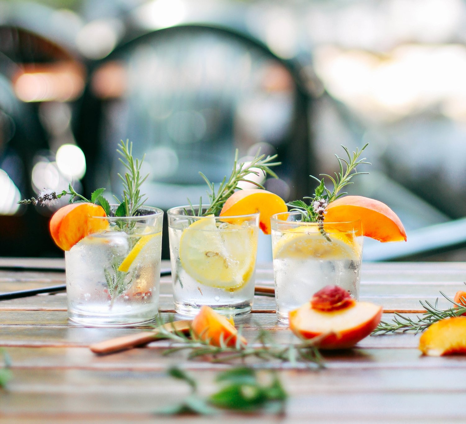 Rosemary Peach Maple-Leaf Cocktail 