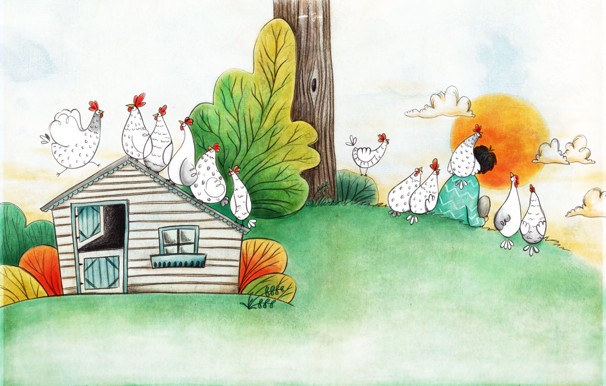 Gwen’s new friend Mateo manages to reunite Gwen with a few of her old friends. He had learned that chickens are much happier when part of a flock than on their own.