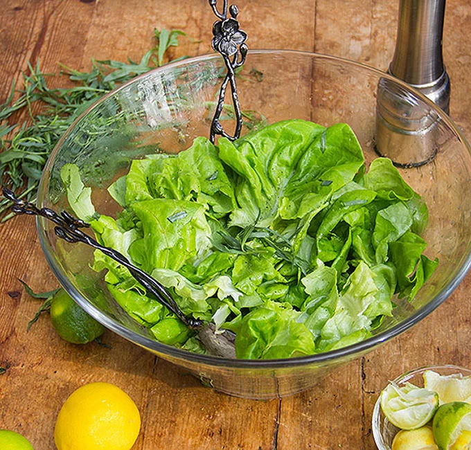 Lemon Caper Butter Lettuce Salad