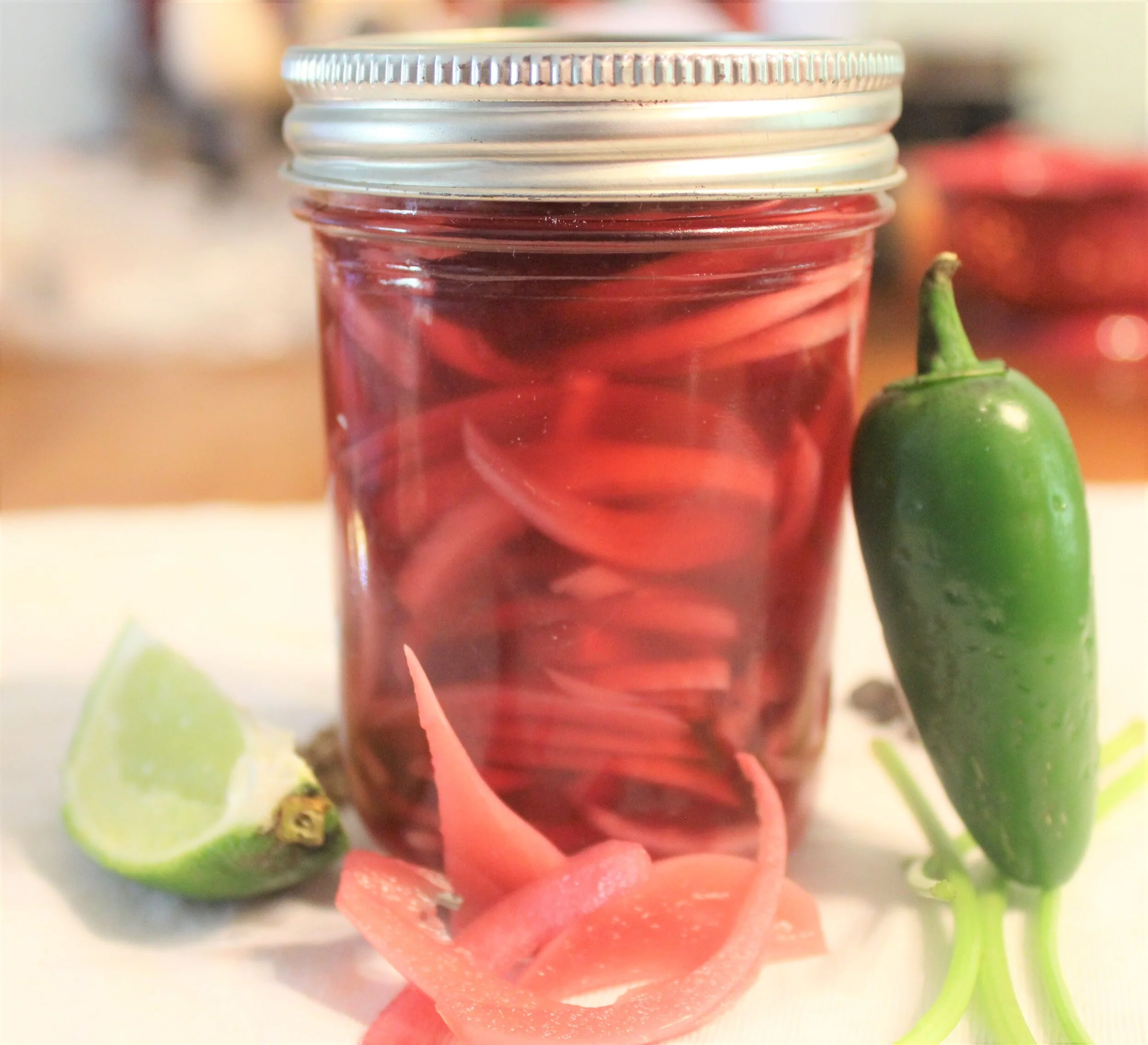 Quick-Pickled Red Onions with Cilantro and Jalapeno 