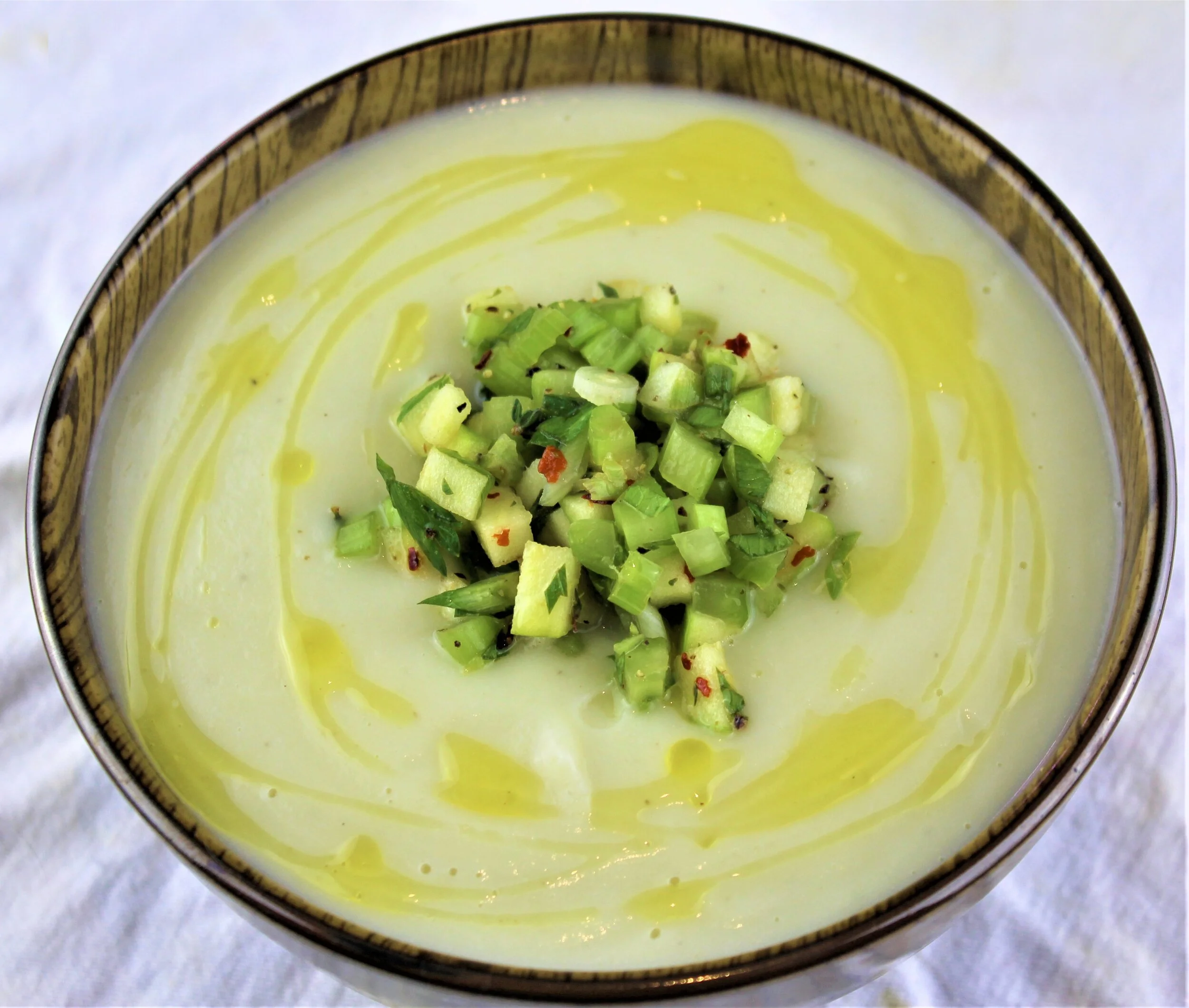 Cream of Celery Root Soup with Green Apple