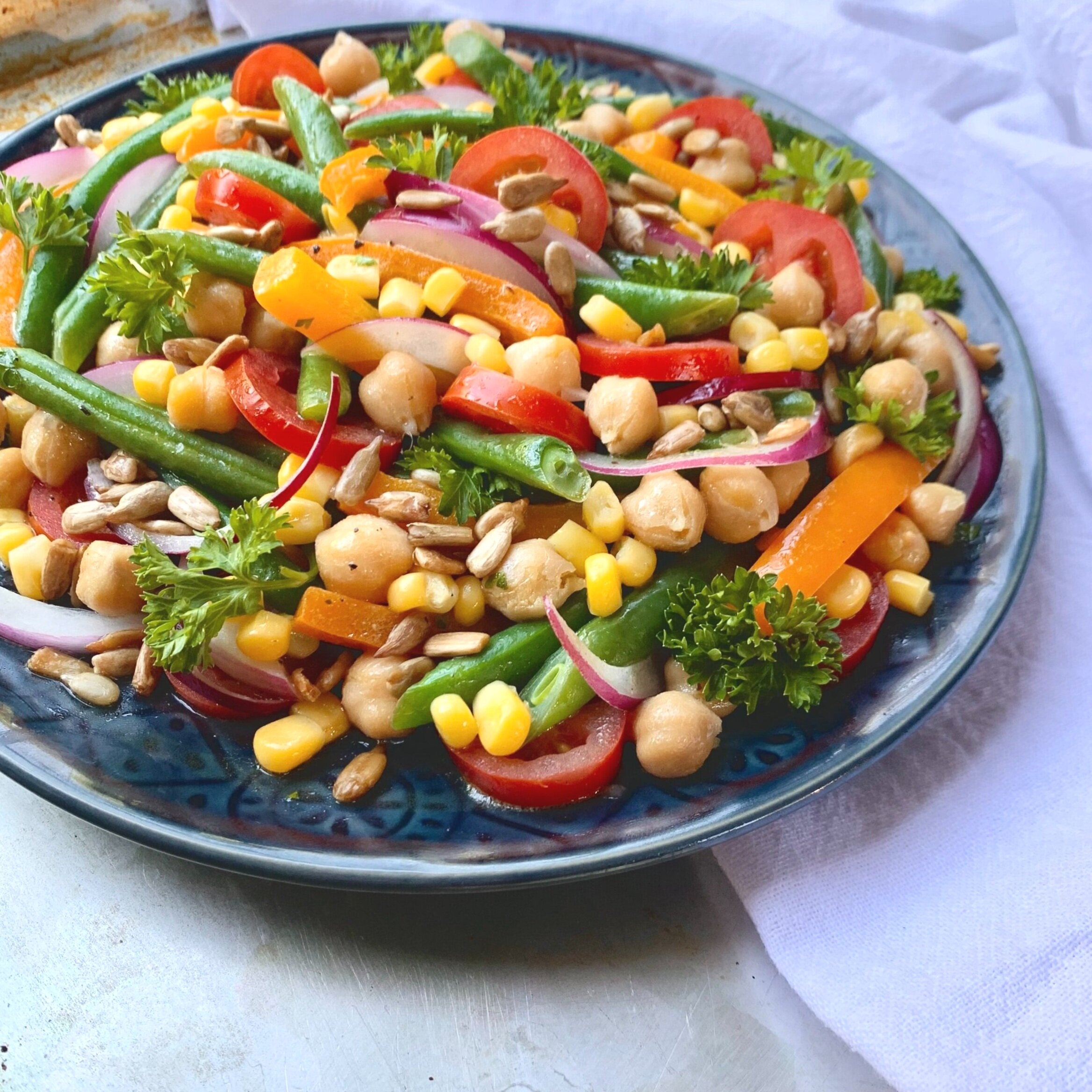 Green Bean &amp; Sweet Corn Dinner Salad with Dijon Dressing