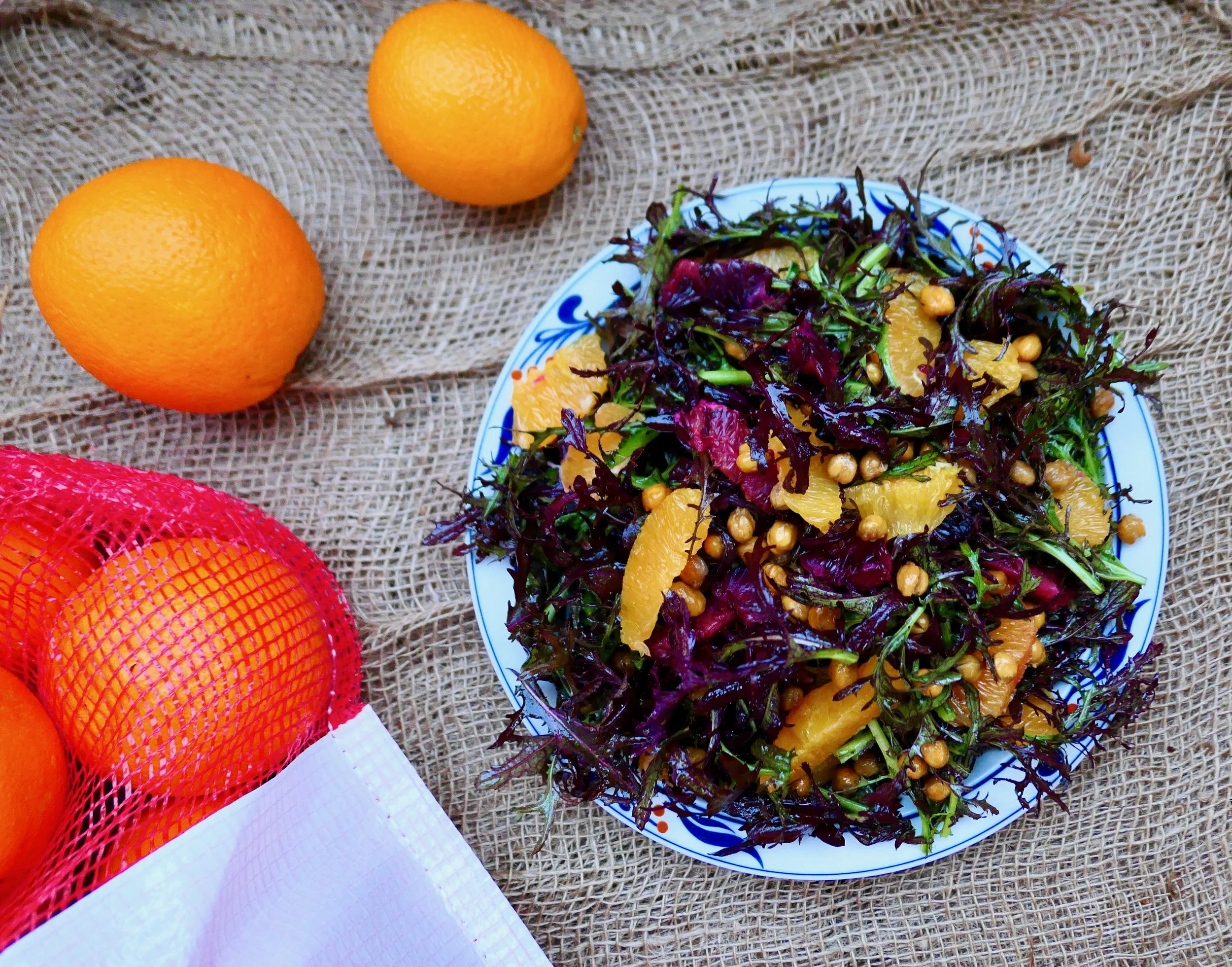 Winter Salad with Citrus and Fried Chickpeas