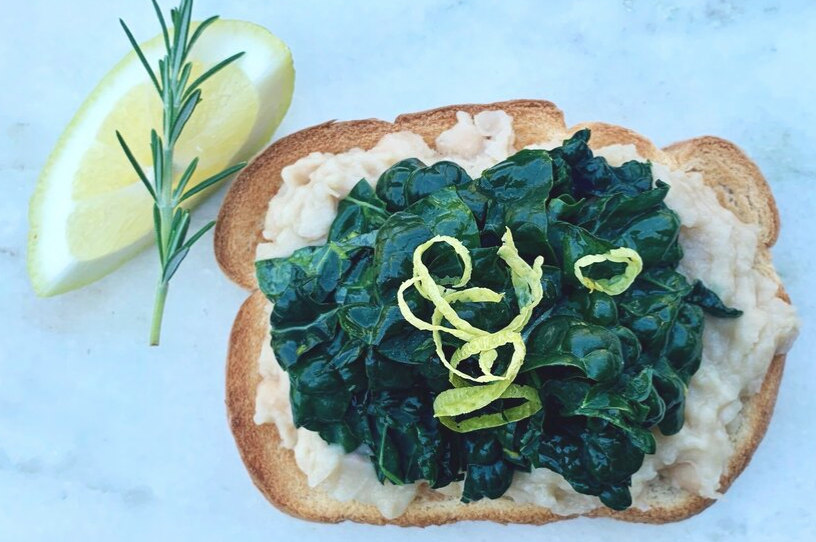 White Beans And Greens Toast