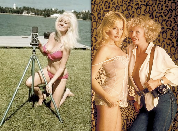 Playboy photographers Bunny Yeager (left, 1968); Suze Randall (right, 1976)