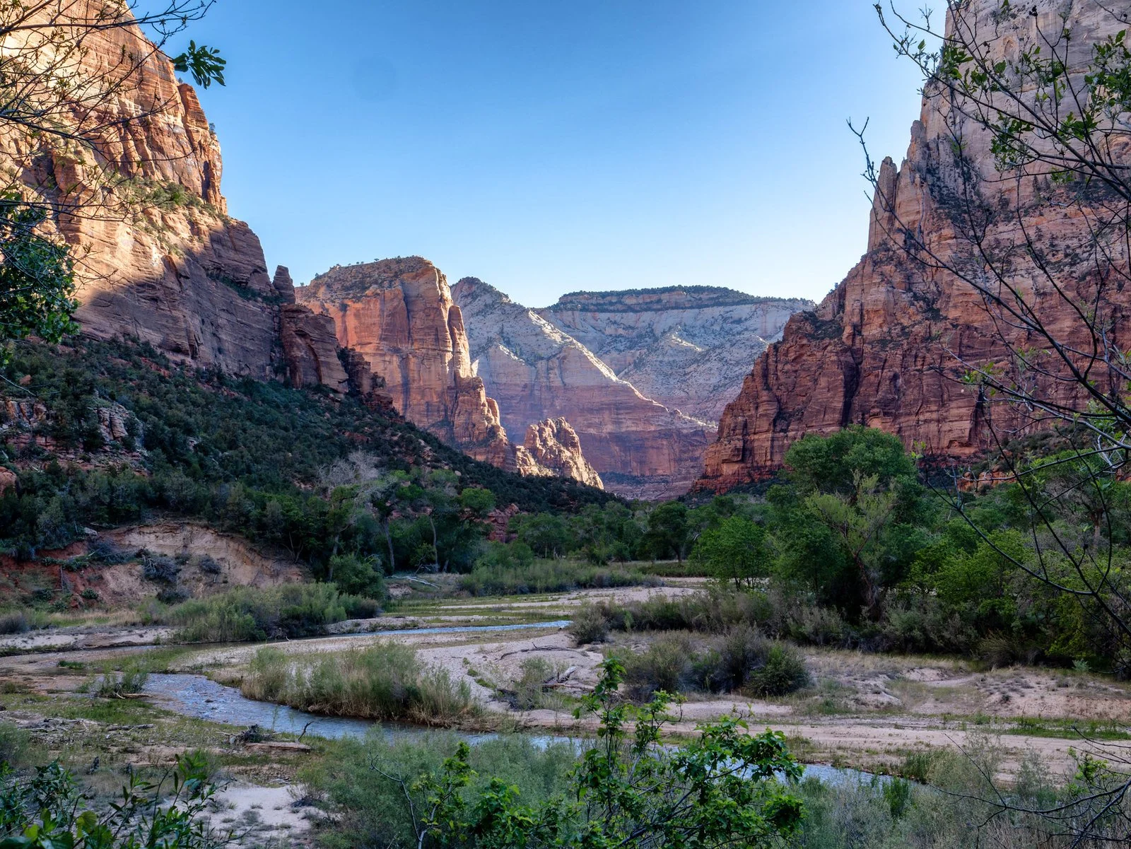 Zion with stream