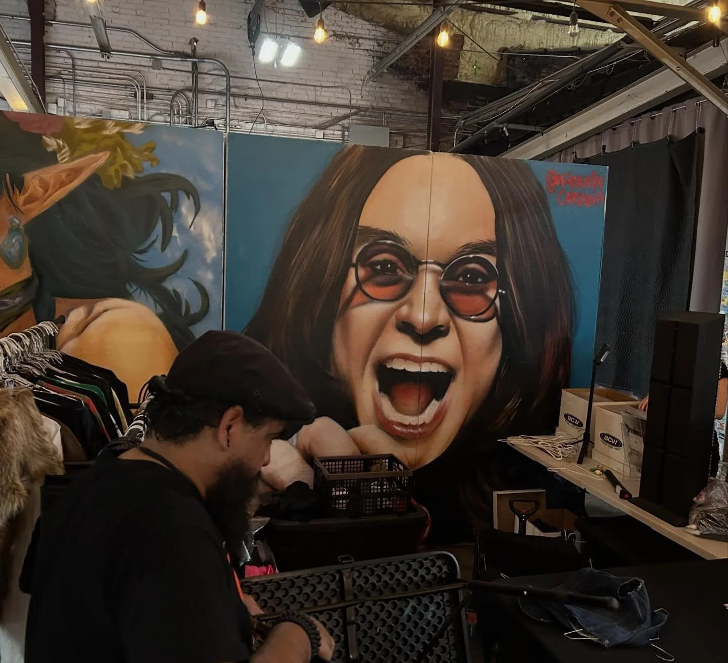 One of my favorite things about setting up for Punk Rock Garage Sale is seeing new artwork! Usually it&rsquo;s from @spraycitywalls who hosts regular events at Bad Astronaut- give em a follow if you haven&rsquo;t already! And shoutout to @frankycardo