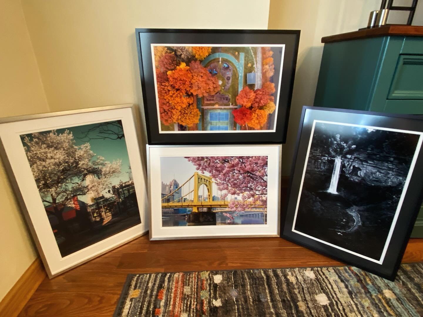 Four framed prints headed for a group exhibition running until May 31 at Greensburg Art Center. The show features lots of local photographers from Allegheny and Westmoreland counties from the Westmoreland Photographers Society. 

Check it out if you&