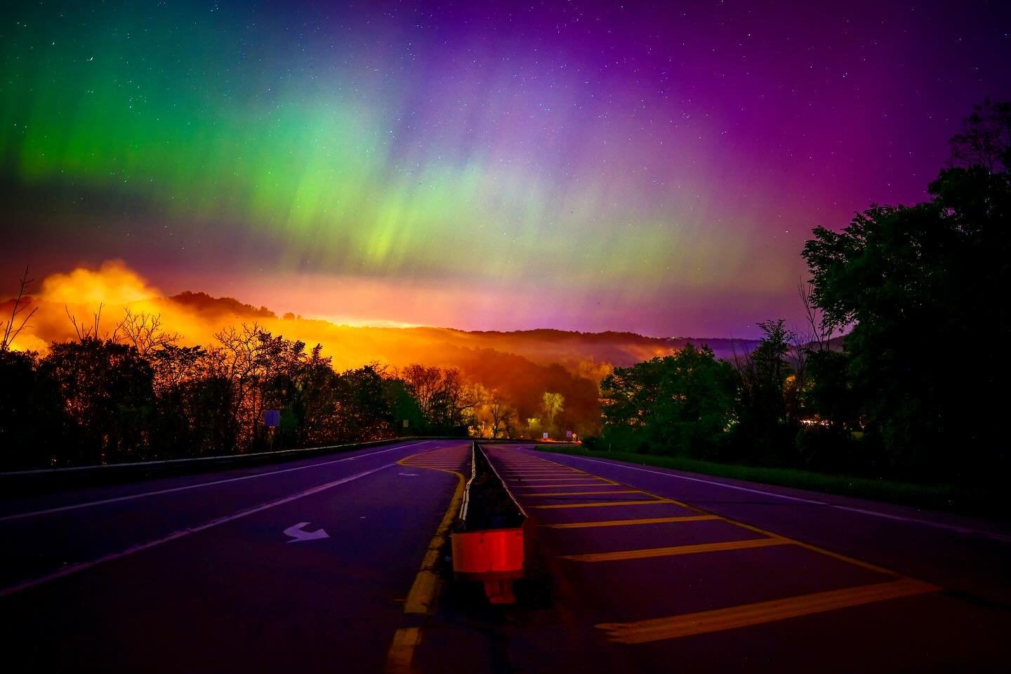 Untitled.

Aurora Borealis captured in southwestern Pennsylvania early morning on Saturday, May 11, 2024 as the fog started to creep into the valleys.