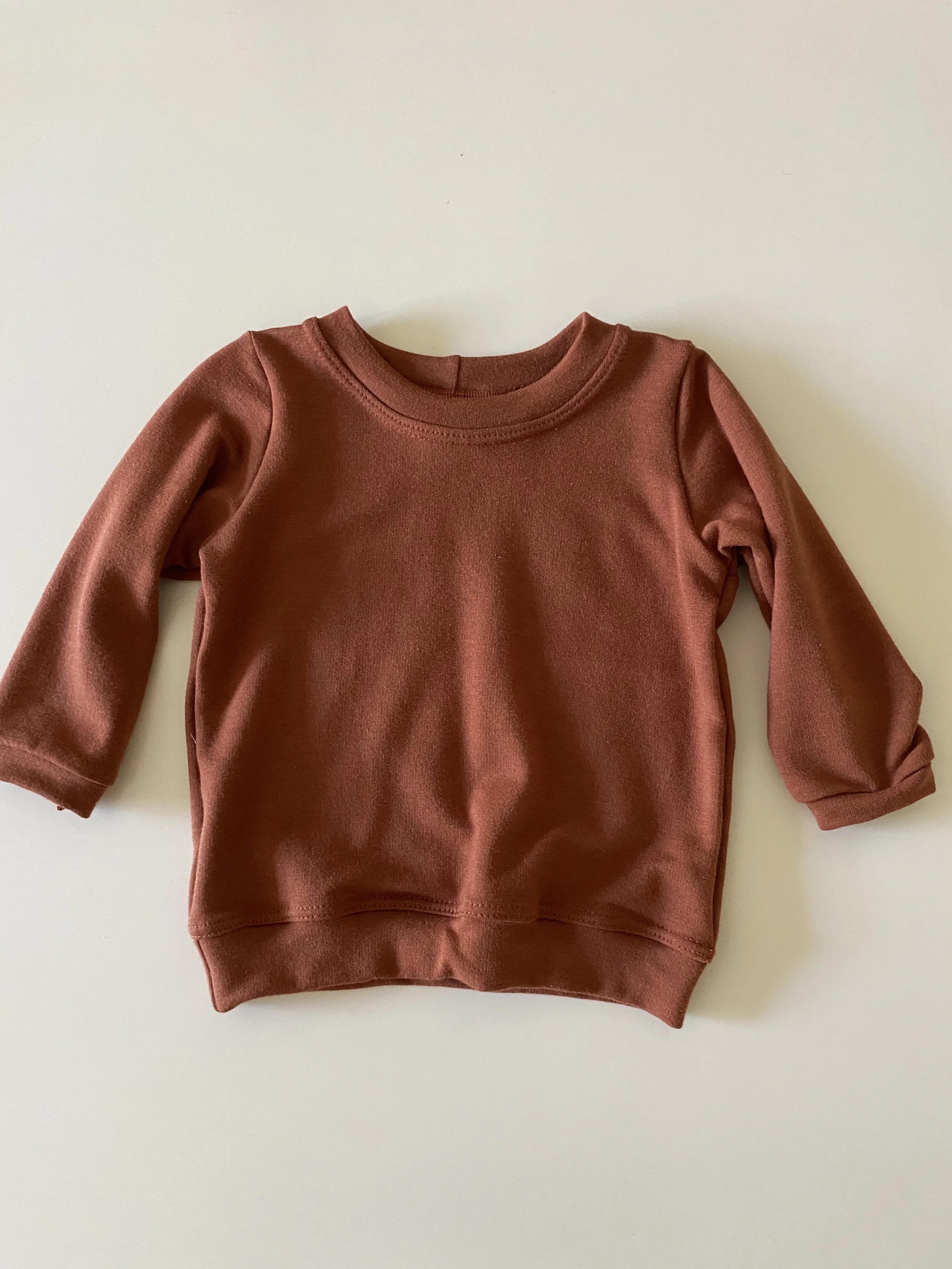 Cozy Oversized Long Sleeve Shirt in Rust