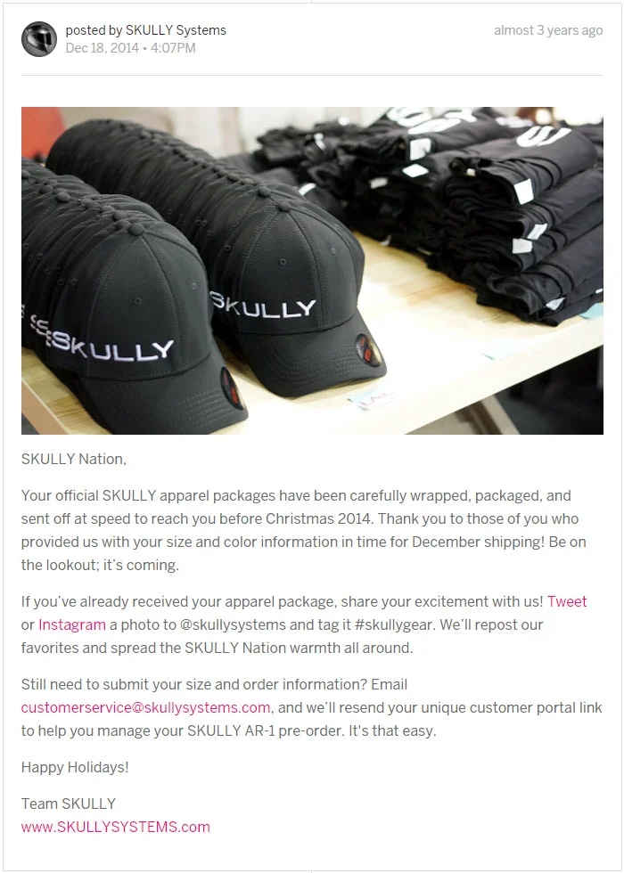 Seasonal campaign strategy, product photography, and copywriting for email marketing and Indiegogo campaigns.