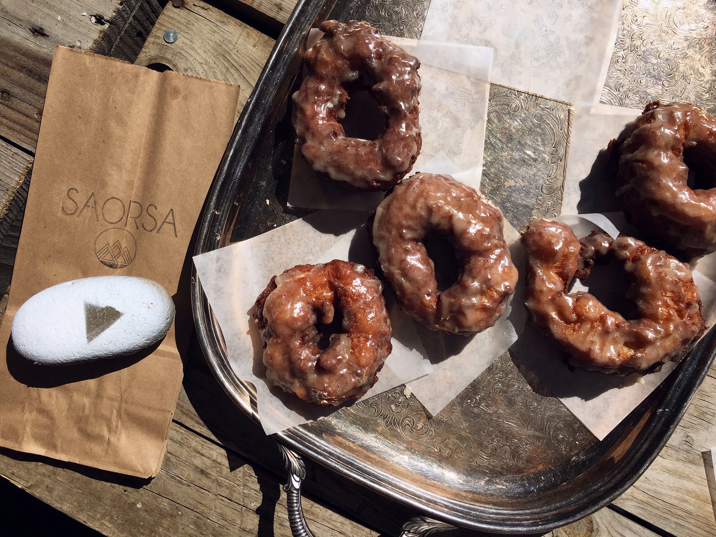Incredible doughnuts from Saorsa (Pronounced "Soar-sha" which is Gaelic for "Freedom")