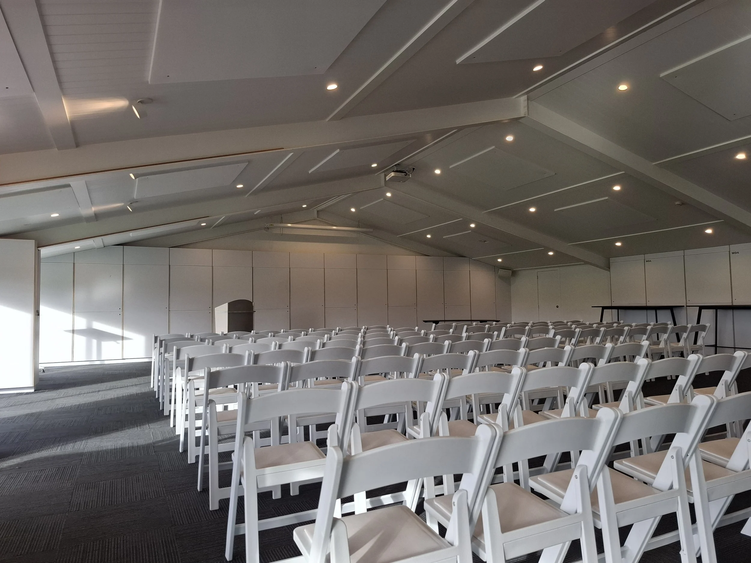 Toitū Pōneke community and sports centre event space set up for a partner event in Kilbirnie, Wellington