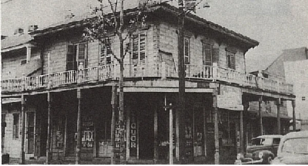 Location of Frank Early's Saloon on Bienville and Crozat (formerly Franklin) Photo taken 1940s found in Storyville New Orleans by Al Rose
